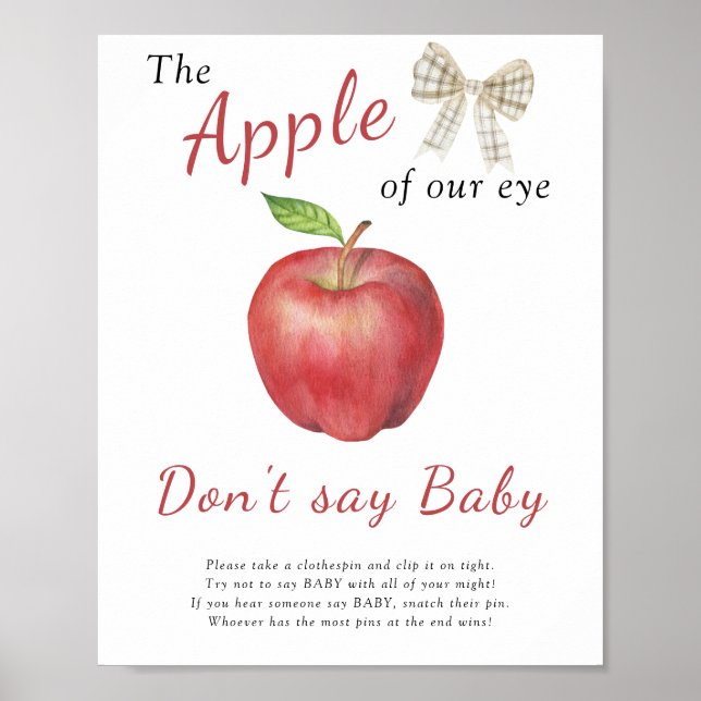Babydusche von Apple - Sprich kein Babyposter Poster (Vorne)