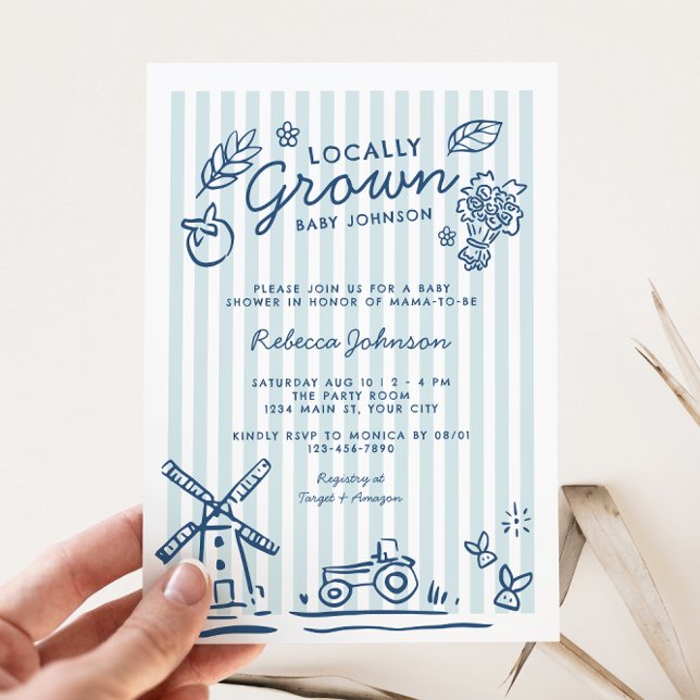 Babydusche von einheimischen Kindern Einladung (Locally Grown Boys Baby Shower Invite)