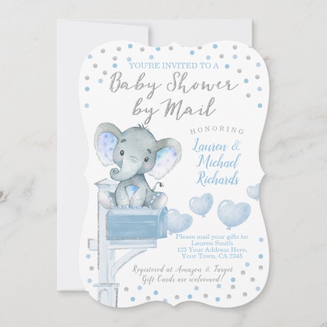 Babydusche von Mail Elephant Einladung (Vorderseite)