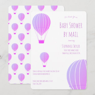 Babydusche von Mail Lila Heißluftballon Einladung