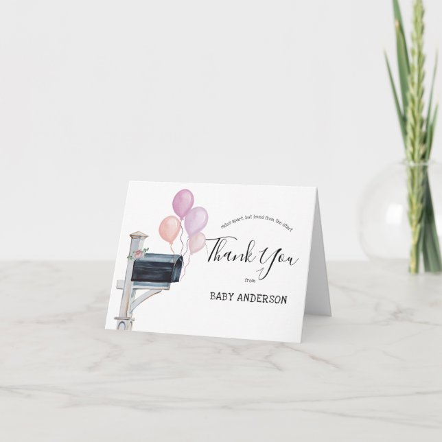 Babydusche von Mail Pink Balloons Vielen Dank (Vorderseite)