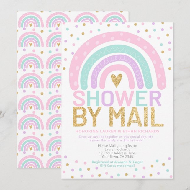 Babydusche von Mail Rainbow Einladung (Vorne/Hinten)