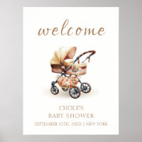 Babydusche von neutralem Boho Floral Stroller Begr