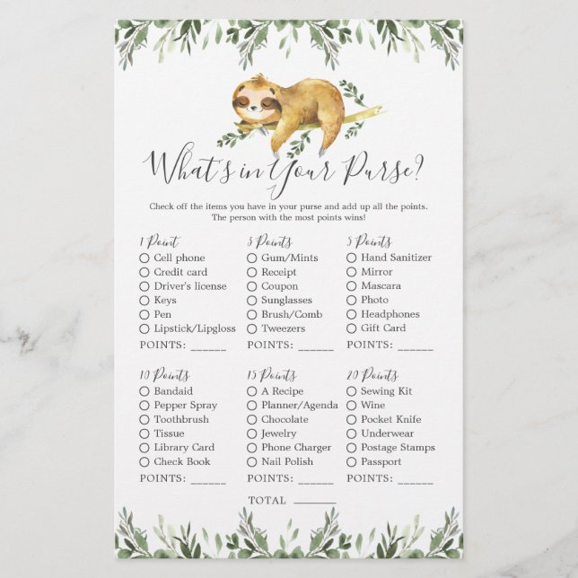 Babydusche von Sloth Animals Was ist in Ihrer Hand (Vorderseite)