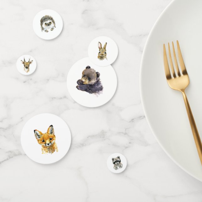 Babydusche von Woodland Animals Anschrift Konfetti (Gruppe)