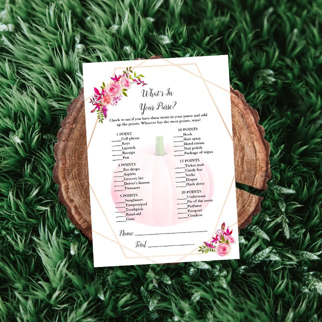 Babydusche, was in deinem Purse Game Pumpkin steck Einladung (Von Creator hochgeladen)