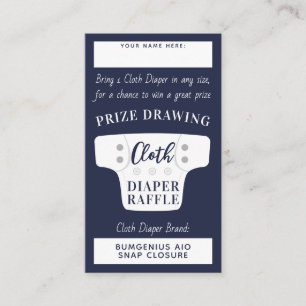 Babydusche Wäschetrockner Raffle Tickets Navy Blue Begleitkarte