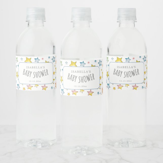 Babydusche Wasser Flasche Etikett für Mond und Sta (Flaschen)