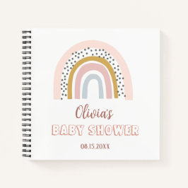 Babydusche Wasserfarbe Boho Regenbogen und Sonnens Notizbuch