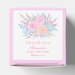 Babydusche Wasserfarbe Bouquet Pink Roses Girl Geschenkschachtel