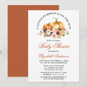 Babydusche Wasserfarbe Herbst Blumenpumpen Einladung