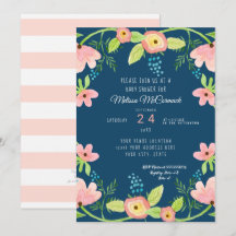 Babydusche Wasserfarbe Mädchen Moderne BOHO Blumen