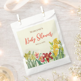 Babydusche Wasserfarbe Orangengelbe Frühlingssonne Geschenktütchen