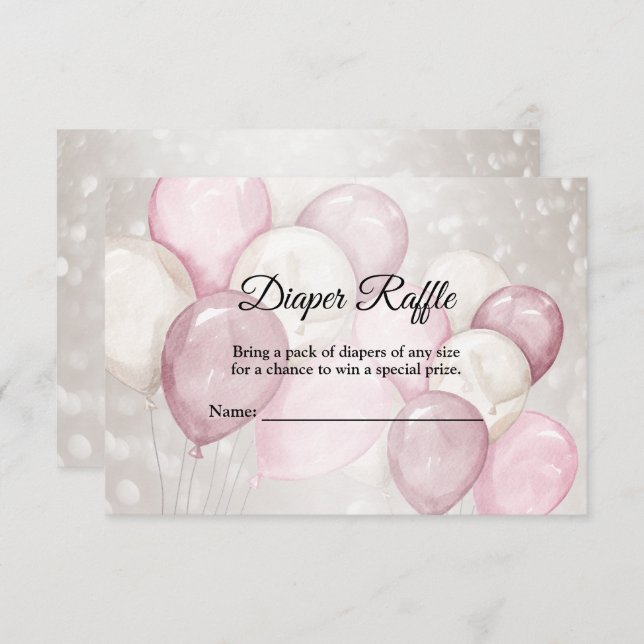 Babydusche Wasserfarbe Rosa Party Begleitkarte (Vorne/Hinten)