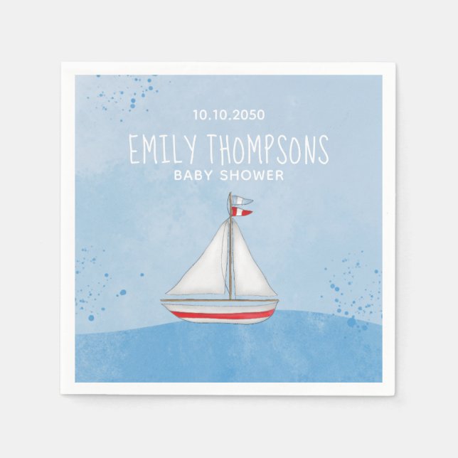 Babydusche Wasserfarbe Wasserkocher Serviette (Vorderseite)