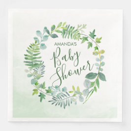 Babydusche Wasserfarbenwelt Wreath Serviette