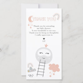 Babydusche Weg zum Mond Dankeskarte