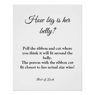 Babydusche wie groß ist ihr Bauchspielzeichen Poster