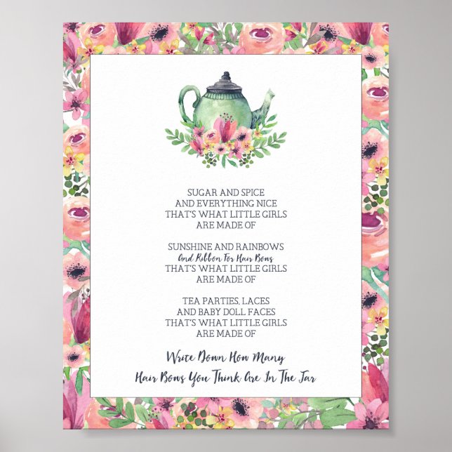 Babydusche Wie viele Bows im Jar Poster (Vorne)