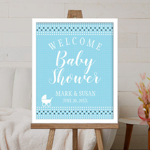 Babydusche Willkommenspender mit Kinderwagen Poster