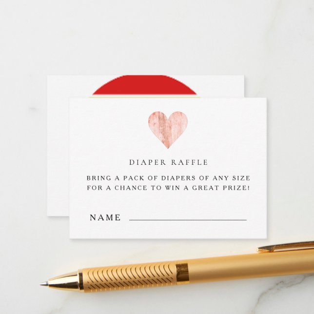 Babydusche-Windeln-Raffelkarten Begleitkarte (Vorderseite/Rückseite Beispiel)