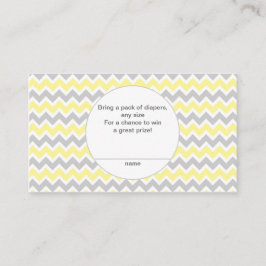 Babydusche Windeln Raffelkarten, gelb grau Begleitkarte