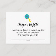Babydusche Windeln Raffle Tickets mit Aquamarinem 