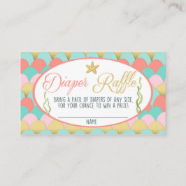 Babydusche Windelwaschkarte Mermaid Coral Pink Begleitkarte