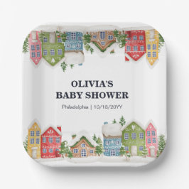 Babydusche Winterschneedorf Pappteller