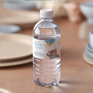 Babydusche wir können frühzeitig Blue Balloons Nie Wasserflaschenetikett