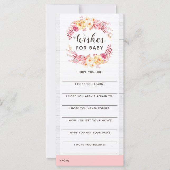 Babydusche Wish Game Shabby Chic Rustikale Blüte (Vorderseite)