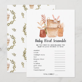 Babydusche Word Scramble Game Card Einladung
