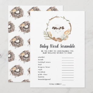Babydusche Word Scramble Game Card Einladung