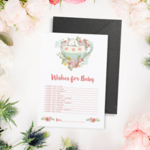 Babydusche wünscht eine Baby Activity Card in Rosa Einladung