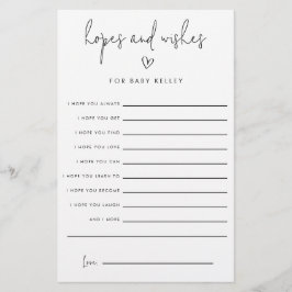 Babydusche wünscht und berät Papierkarten Flyer