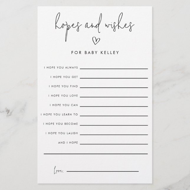 Babydusche wünscht und berät Papierkarten Flyer (Vorne)