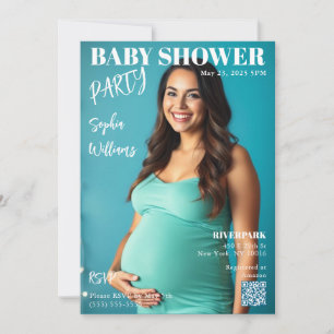 Babydusche-Zeitschrift Cover Einladung