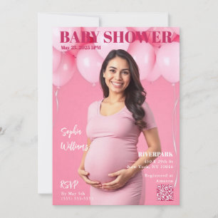 Babydusche-Zeitschrift Cover Einladung