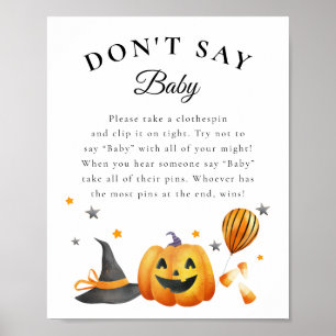 Babydusche zu Halloween, sagt kein Babyspiel Poster
