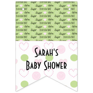 Babydusche "Zucker und Gewürze", Frack-Banner Wimpelkette