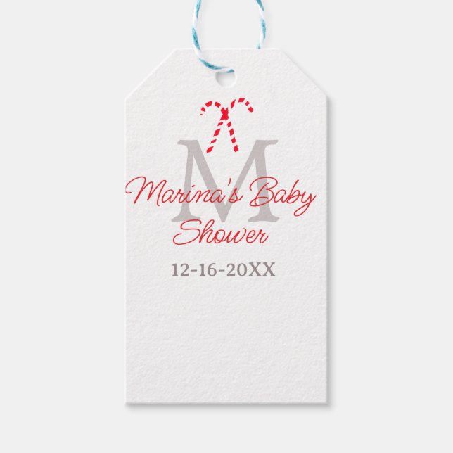 Babydusche Zuckerrohr Weihnachtsfeiermonographie Geschenkanhänger (Vorderseite)