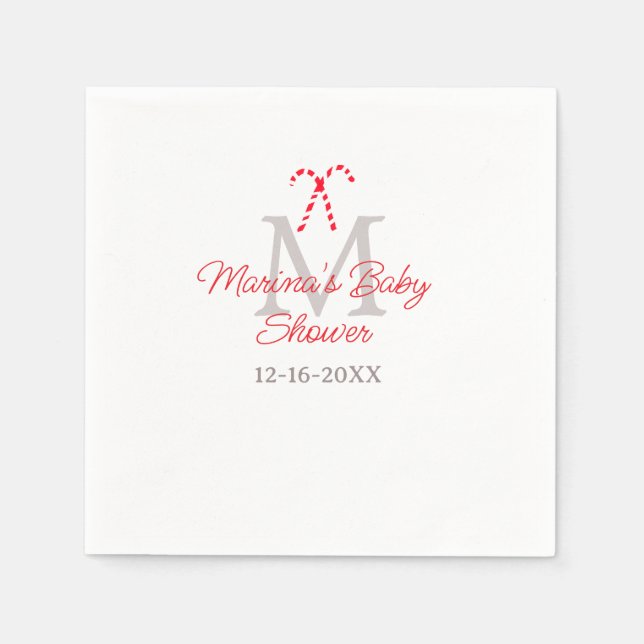 Babydusche Zuckerrohr Weihnachtsfeiermonographie Serviette (Vorderseite)