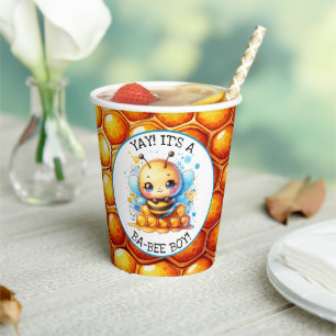 Babydusche zum Thema Honigbiene Pappbecher