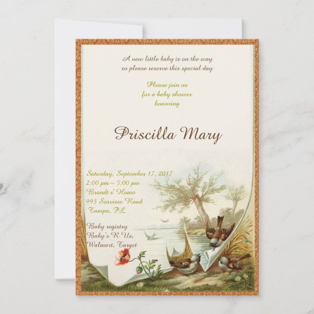 Babydusche zur Ehre. Einladung (Vorderseite)