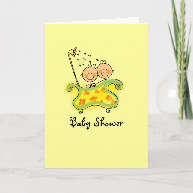 Babydusche (Zwillinge) Einladung (Vorderseite)