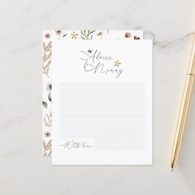 Babyduschempfehlung für Mami moderne Bienenvölker- (Vorderseite/Rückseite Beispiel)