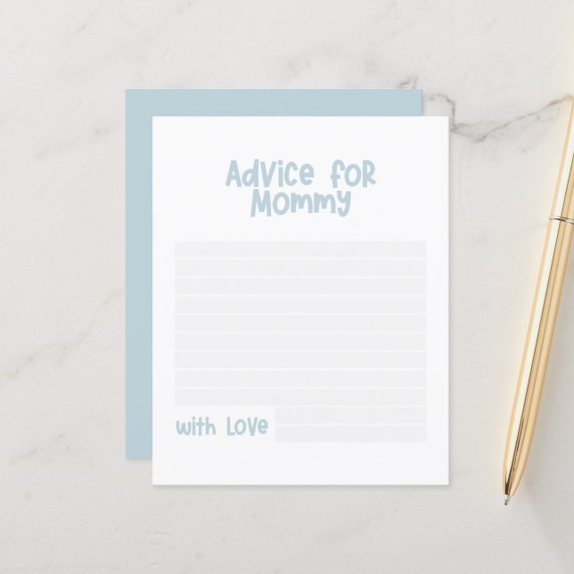 Babyduschempfehlung für mommy moderne Babyblau (Vorderseite/Rückseite Beispiel)