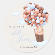 Babyduschenaufkleber Bärenballon