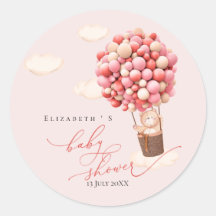 Babyduschenaufkleber Bärenballons