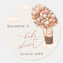 Babyduschenaufkleber Bärenballons